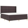 vidaXL Boxspringbett mit Matratze Dunkelbraun 180 x 200 cm Stoff