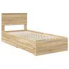 vidaXL Bettrahmen Sonoma Eiche und Silber 75 x 190 cm Holzwerkstoff