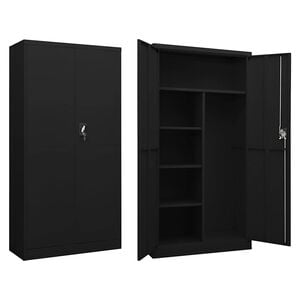 vidaXL Schlie&szlig;fachschrank Schwarz 90x40x180 cm Stahl