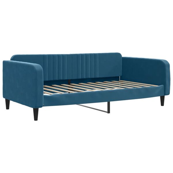 vidaXL Tagesbett Ausziehbar mit Schubladen Blau 100x200 cm Samt