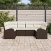 vidaXL Gartensofa-set mit Kissen 6 pcs Braun und Weiß Poly-Rattan