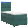vidaXL LED Boxspringbett mit Matratze Dunkelgr&uuml;n 90 x 200 cm Samt