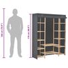 vidaXL Kleiderschrank Grau 135 x 40 x 170 cm Stoff