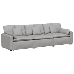 vidaXL Modulares Sofa mit Kissen Wolkengrau