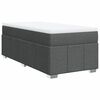 vidaXL Boxspringbett mit Matratze Dunkelgrau 90x200 cm Stoff
