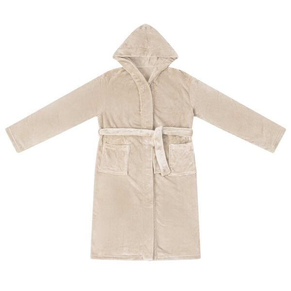 vidaXL Bademantel Hoodie Beige XXXL Flanell
