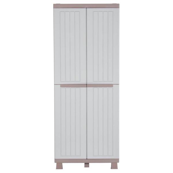 vidaXL Lagerschrank mit 2 T&uuml;ren 68x39x170 cm Hellgrau und Beige