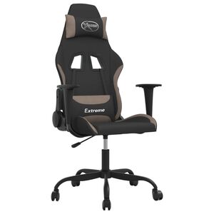 vidaXL Gaming-Stuhl Schwarz und Taupe Stoff