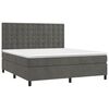 vidaXL Boxspringbett mit Matratze & LED Dunkelgrau 160x200 cm Samt