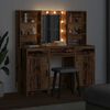 vidaXL Schminktischset mit LED mit Regal 3 pcs Altholz Holzwerkstoff