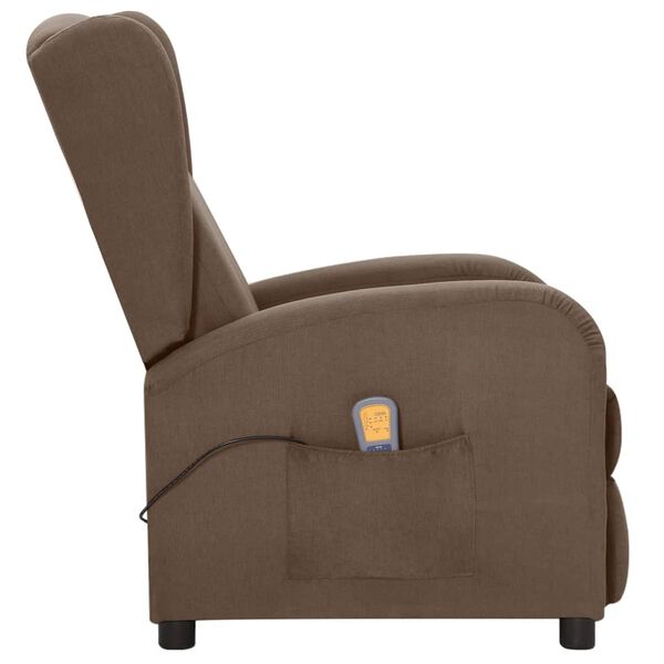 vidaXL Massagesessel mit Aufstehhilfe Taupe Stoff