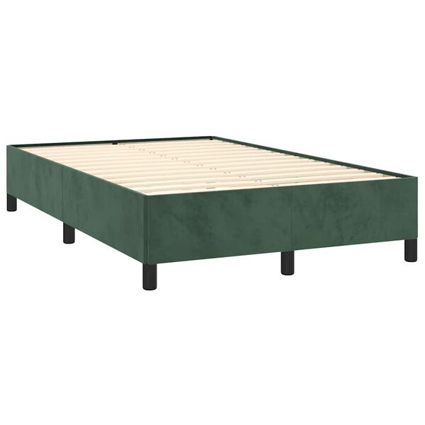 vidaXL Boxspringbett mit Matratze Dunkelgr&uuml;n 120x190 cm Samt