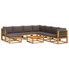 vidaXL 9-tlg. Gartensofa-Set mit Kissen Holz Akazie & Seil
