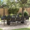 vidaXL Garten Essgruppe 11 pcs Schwarz Poly-Rattan