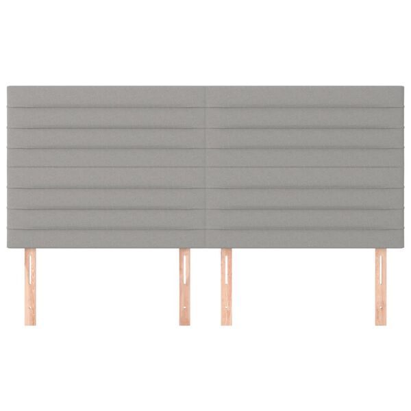 vidaXL Kopfteil Hellgrau 180 x 5 x 118/128 cm Stoff