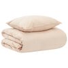 vidaXL Bettw&auml;sche-Set Beige 135 x 200 cm Baumwolle, Kapok, Polyester