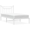 vidaXL Bettgestell mit Kopfteil Metall Wei&szlig; 90x200 cm