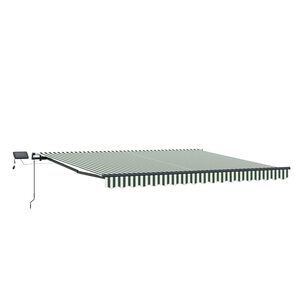 vidaXL Ausziehbare Markise Gr&uuml;n und Wei&szlig; 450 x 300 cm