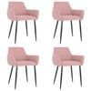 vidaXL Esszimmerst&uuml;hle 4 Stk. Rosa Samt