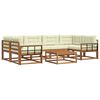 vidaXL Outdoor-Sofagarnitur mit Kissen 7 pcs Natur und Creme