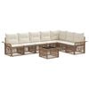 vidaXL Gartensofa-set 8 stk. Beige Poly-Rattan