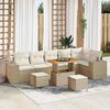 vidaXL Garten-Sofa-Set mit Kissen mit Speicher 9 pcs Beige und Creme