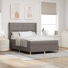 vidaXL Boxspringbett mit Matratze Taupe 140 x 200 cm Stoff