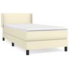 vidaXL Boxspringbett mit Matratze Creme 90x200 cm Kunstleder