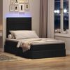 vidaXL Bett mit Stauraum und LED Schwarz 120 x 190 cm Polyester