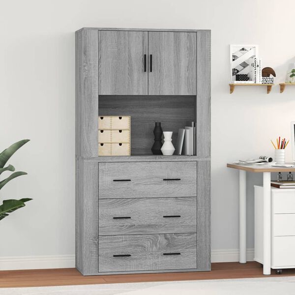 vidaXL Highboard Grau Sonoma Holzwerkstoff