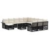 vidaXL Gartensofa-set 13 Stk. Schwarz und Cremewei&szlig; Poly-Rattan