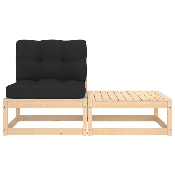 vidaXL 2-tlg. Garten-Lounge-Set mit Kissen Massivholz Kiefer