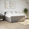 vidaXL Boxspringbett mit Matratze Taupe 180x200 cm Stoff