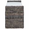 vidaXL Sitzbank mit Stauraum Schwarz gewaschen 110 x 40 x 50 cm Rattan