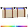 vidaXL H&auml;ngendes Kopfteil Mit LED Licht Creme Antikes PU