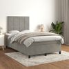 vidaXL Boxspringbett mit Matratze Hellgrau 120x190 cm Samt