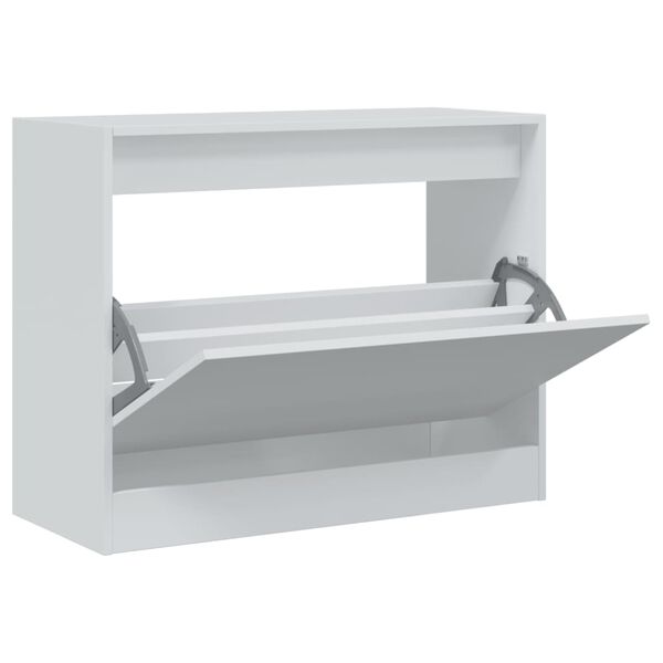 vidaXL Schuhschrank Weiß 80x34x63 cm Holzwerkstoff