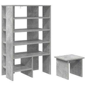 vidaXL Schuhschrank 2 stk. 62 x 35 x 100 cm Holzwerkstoff Betongrau