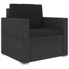 vidaXL 6-tlg. Garten-Lounge-Set mit Kissen Poly Rattan Schwarz