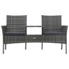 vidaXL 2-Sitzer-Gartensofa mit Teetisch Poly Rattan Anthrazit