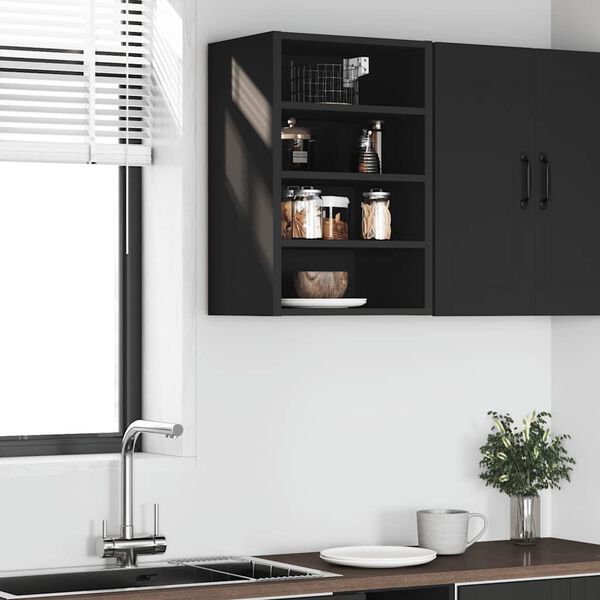 vidaXL H&auml;ngeschrank Riga Schwarz 40x29,5x60 cm Holzwerkstoff