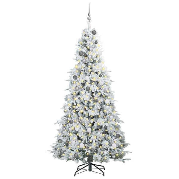 vidaXL K&uuml;nstlicher klappbarer Weihnachtsbaum Wei&szlig; 240 cm PE und PVC