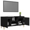 vidaXL TV-Schrank mit Massivholz-Beinen Schwarz 103,5x35x50 cm