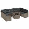 vidaXL Gartensofa-set mit Kissen mit Kissen 10 pcs Grau Poly Rattan