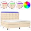 vidaXL Boxspringbett mit Matratze & LED Creme 200x200 cm Stoff