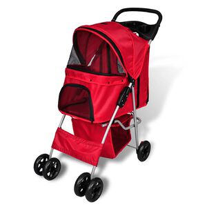 vidaXL Hundewagen Hundebuggy Rot