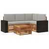 vidaXL Outdoor-Sofagarnitur 5 pcs Nat&uuml;rlich und Hellgrau