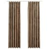 vidaXL Verdunkelungsvorh&auml;nge mit Haken 2 Stk. Samt Beige 140x245 cm