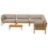 vidaXL Sofa Set mit Kissen Uni 6 pcs Taupe Massivholz Akazie