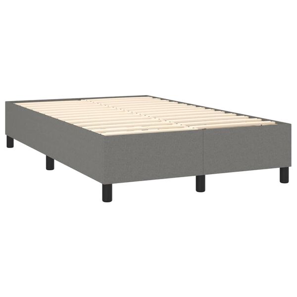 vidaXL Boxspringbett mit Matratze Dunkelgrau 140x190 cm Stoff